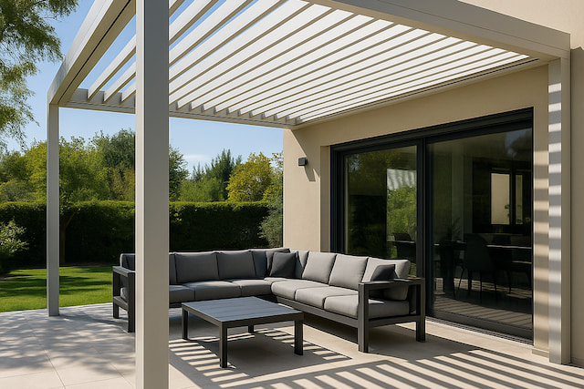 פרגולה חשמלית נאספת מאלומיניום